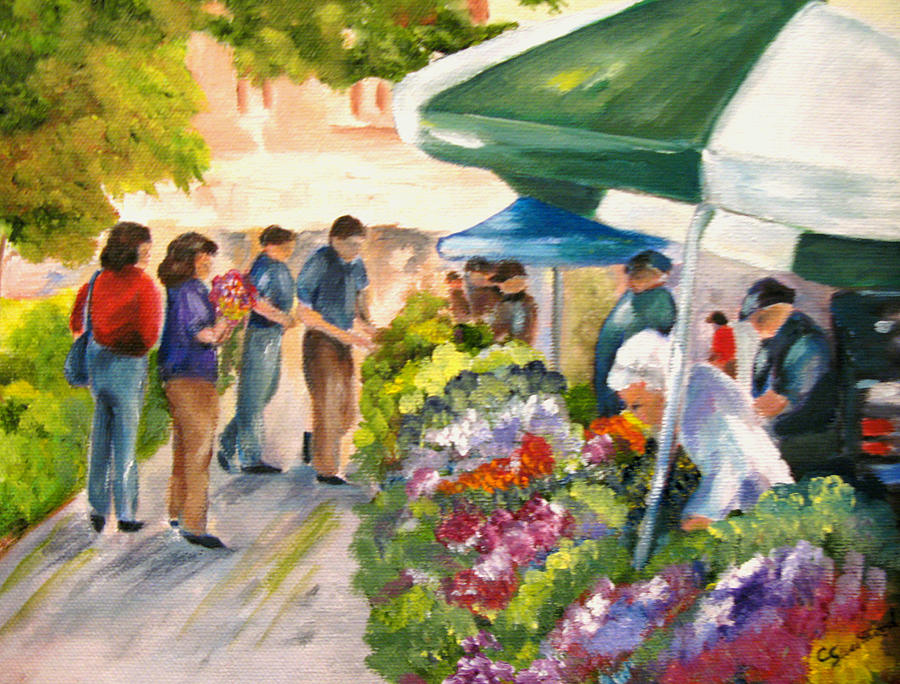 Farmers Market Painting by Carol Sweetwood