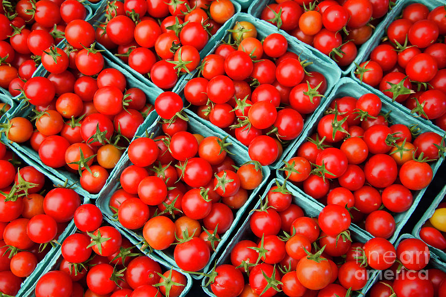 Farmers market Cherry Tomatoes Photograph by Bruce Block