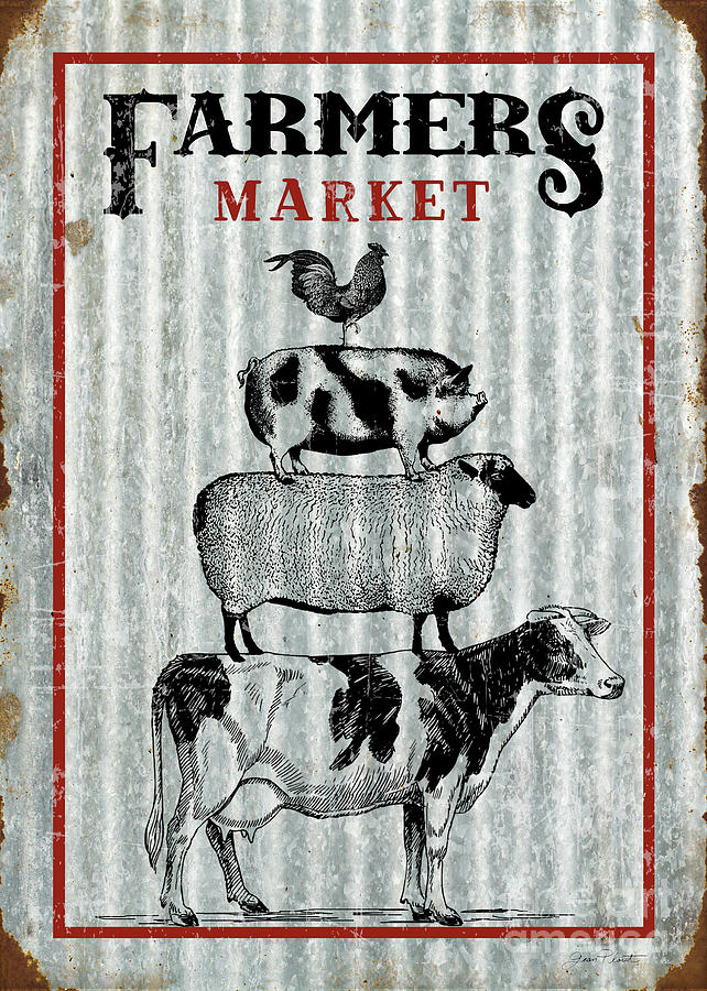 Farmers Market on Tin Digital Art by Jean Plout