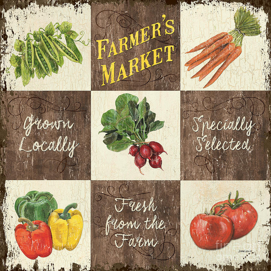 Vegetable Painting - Farmers Market Patch by Debbie DeWitt