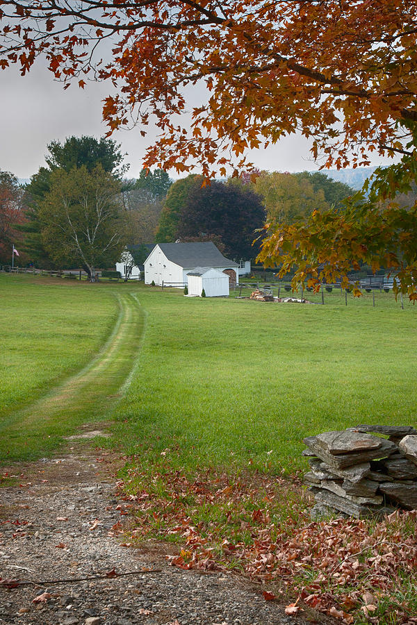 Farmers path through the fall colors Photograph by Jeff Folger