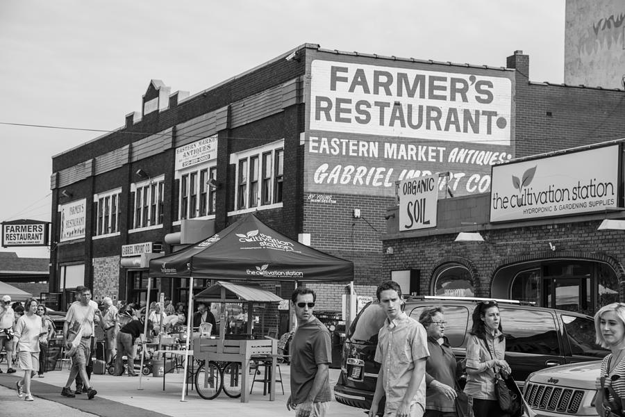 Farmers Restaurant in Detroit Black and White  Photograph by John McGraw