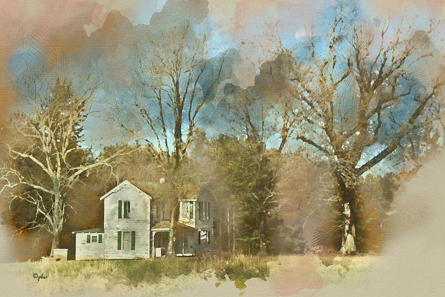 Farmhouse - Gordonsville VA Digital Art by Paulette B Wright