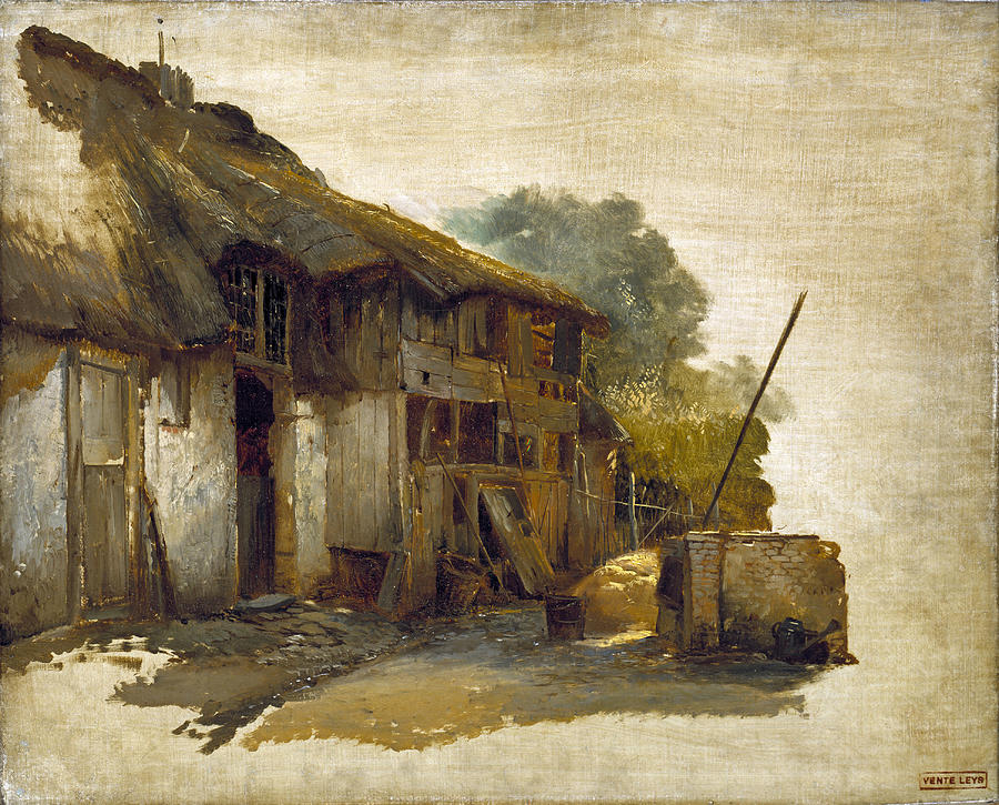 Farmhouse Painting by Hendrik Jan August Leys