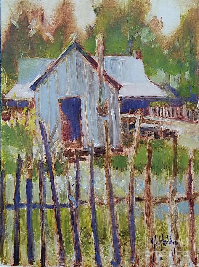 Farmhouse Whidden-Clark Homestead Painting by Mary Hubley