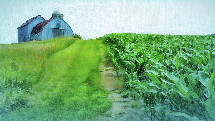 Farming Corn Digital Art by Leslie Montgomery