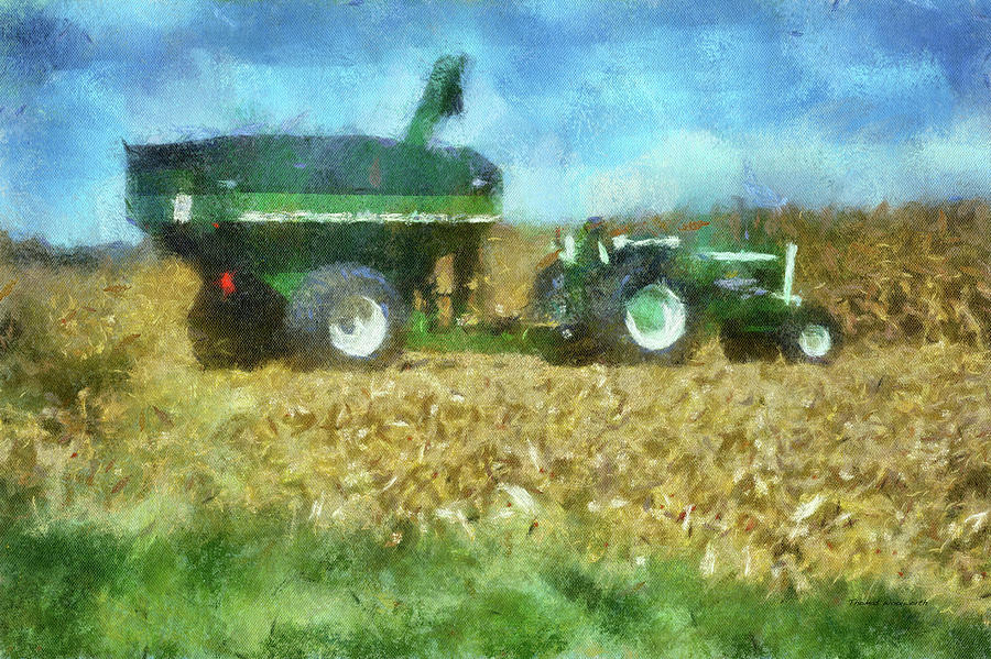 Farm Photograph - Farming Kentucky Corn Harvesting PA 02 by Thomas Woolworth