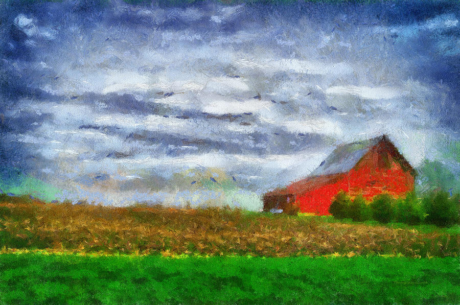 Tree Photograph - Farming Red Barn On A Quite Spring Day PA 05 by Thomas Woolworth