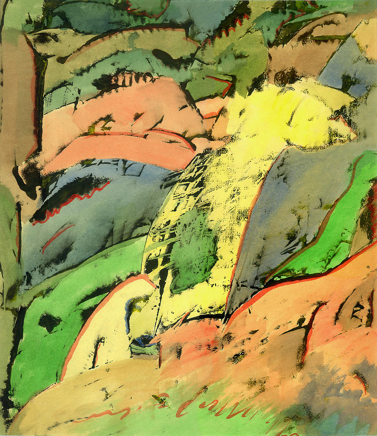 Abstract Painting - Farmland by Ishwar Malleret