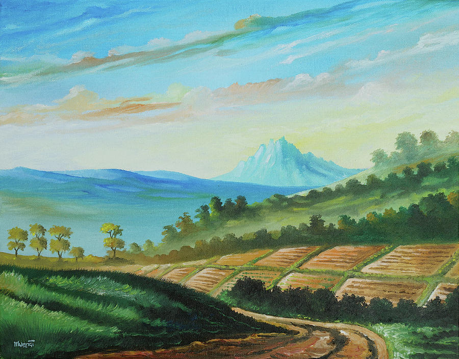 Farms and Fields Painting by Anthony Mwangi