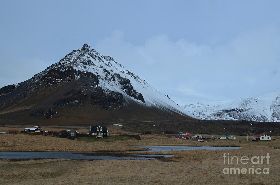 Landscape Photograph - Farms at the Base of Mt Stapafell in Iceland by DejaVu Designs