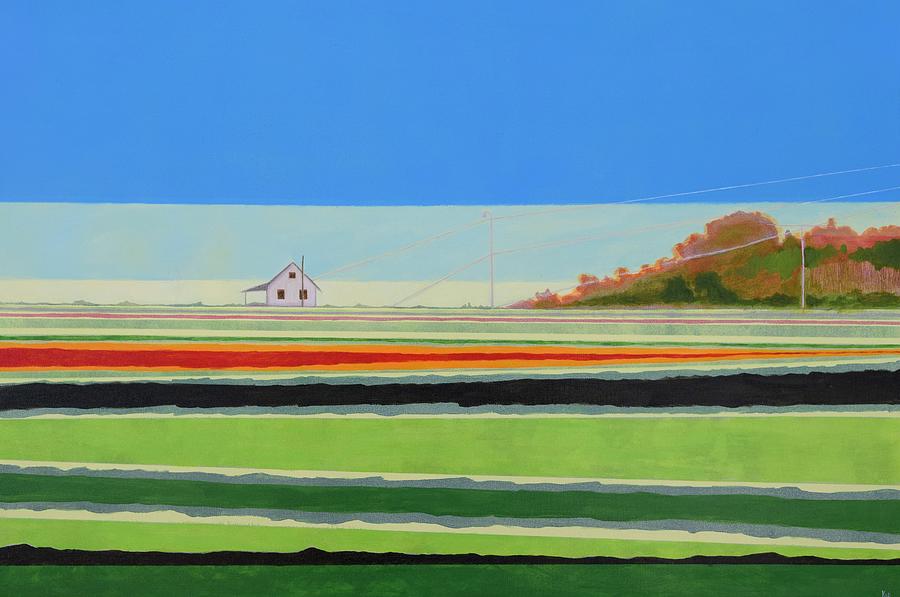 Farmscape and Field 3 Painting by Karen Williams-Brusubardis