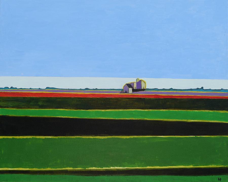 Farmscape and Field Painting by Karen Williams-Brusubardis