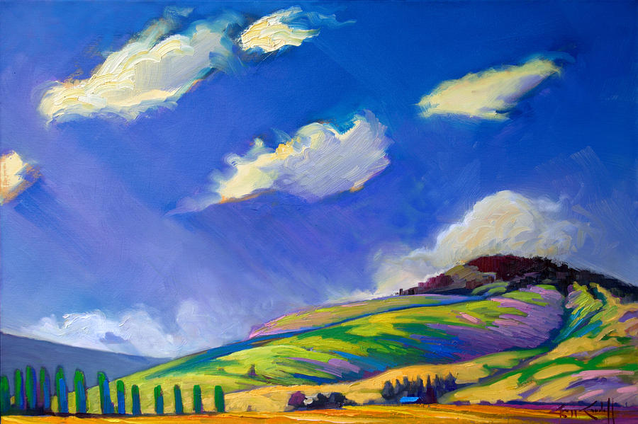 Farmscape Kelly Hill Painting by Gregg Caudell