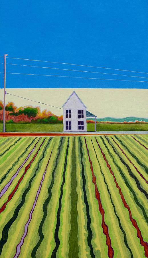 Farmscape on the Grid Painting by Karen Williams-Brusubardis