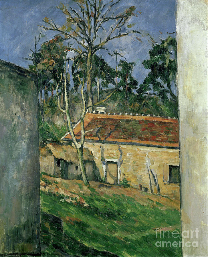 Farmyard Painting by Cezanne