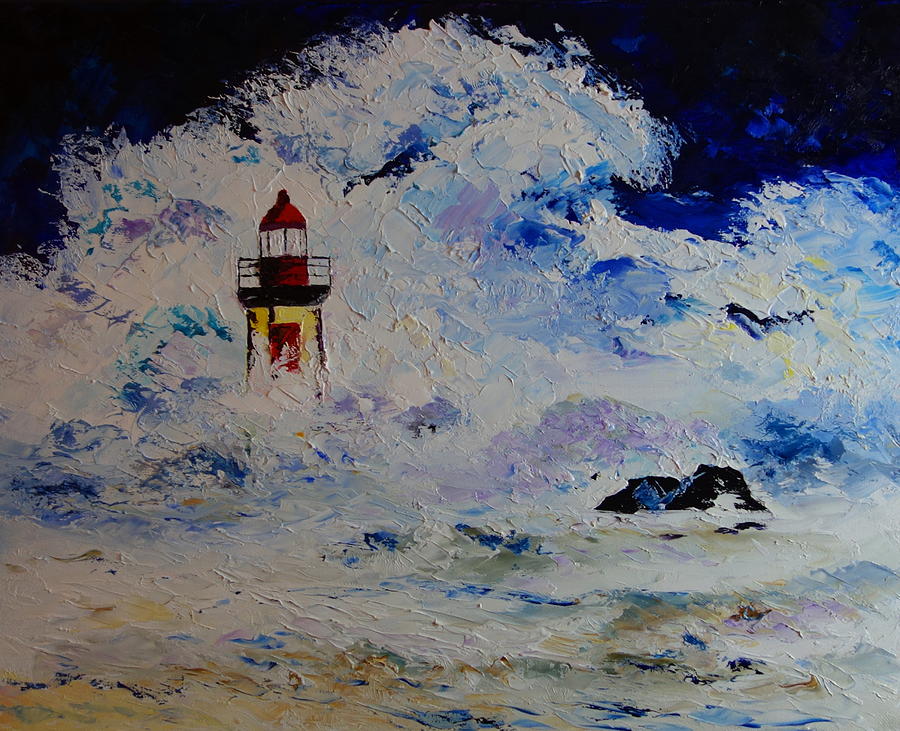 Farol Foz do douro Painting by Valerie Curtiss
