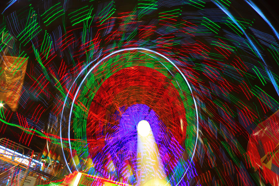 Farris Wheel Crazy Light Abstract Photograph by James BO Insogna