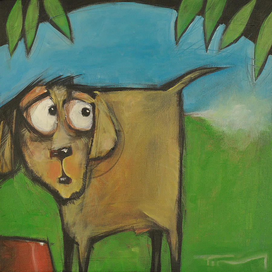 Dog Painting - Farting Dog by Tim Nyberg