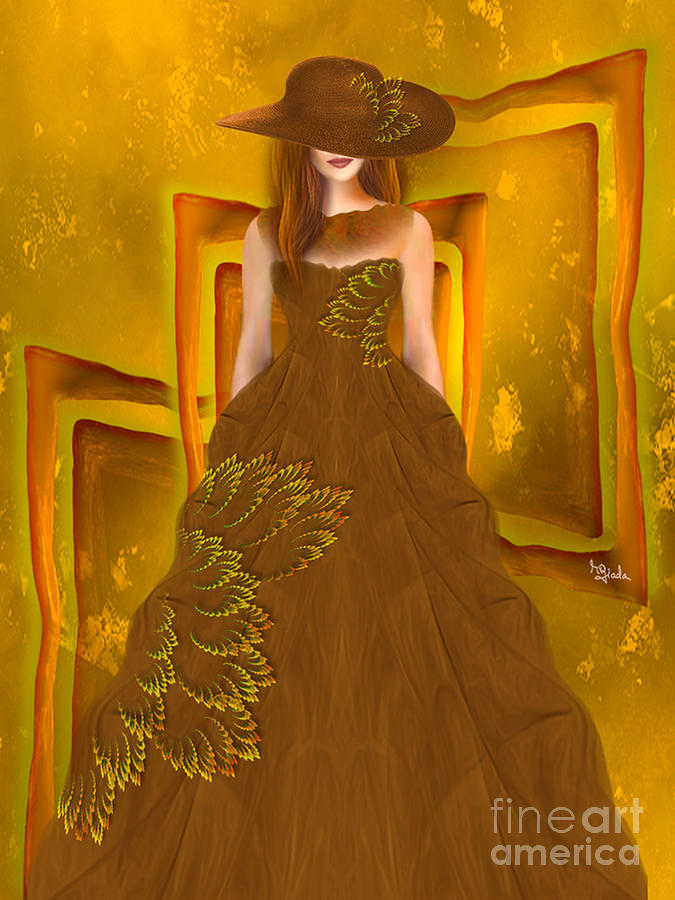 Fashion design art - Autumn ball gown by RGiada Digital Art by Giada Rossi