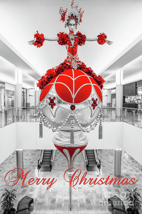 Fashion Show Red and Gold Ornament Full BW and Red Merry Christmas  Photograph by Aloha Art