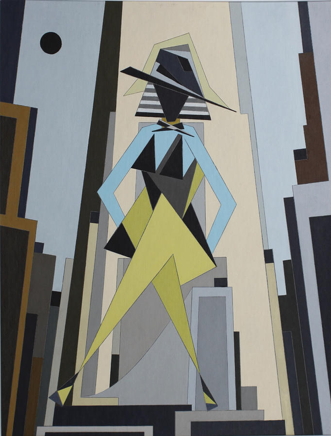 Female Painting - Fashionista in city by Paul A Addams Archive Female Painting - Fashionista in city by Paul A Addams Archive