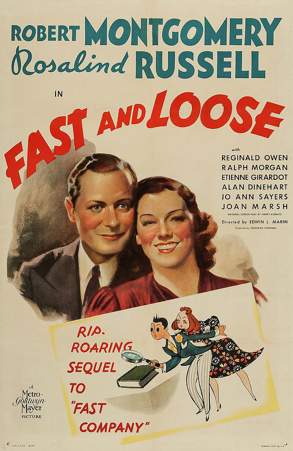 Rosalind Russell Mixed Media - Fast And Loose 1939 by Mountain Dreams