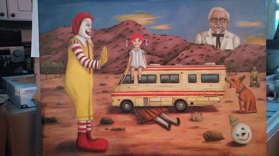 Fast Food Nightmare 5 needs new photo Painting by Leah Saulnier The Painting Maniac