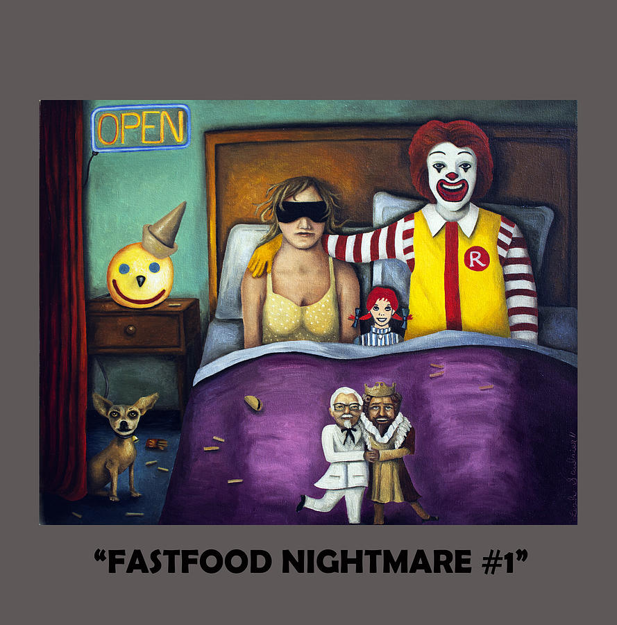 Fast Food Nightmare with Lettering Painting by Leah Saulnier The Painting Maniac