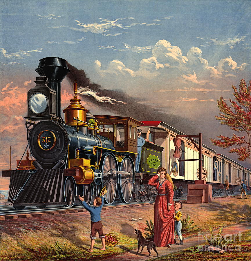 Train Photograph - Fast Mail 1875 by Padre Art