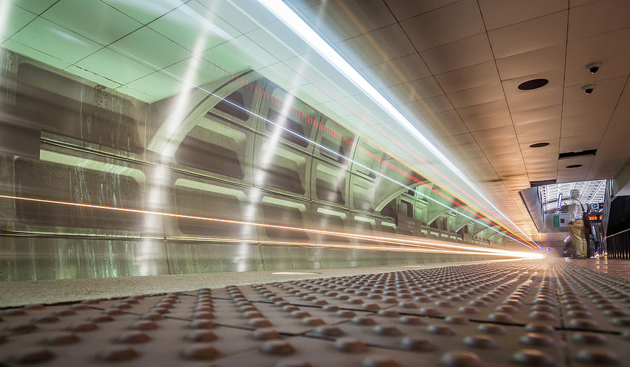 Fast Moving Long Exposure Of Subway Train Underground Tunnel Photograph by Alex Grichenko