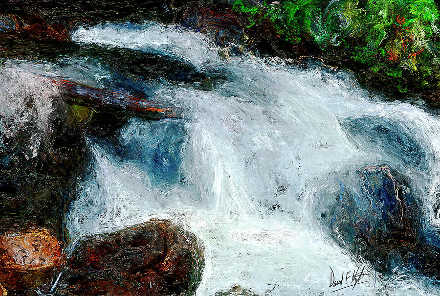 Water Fall Painting - Fast Water by David Kyte