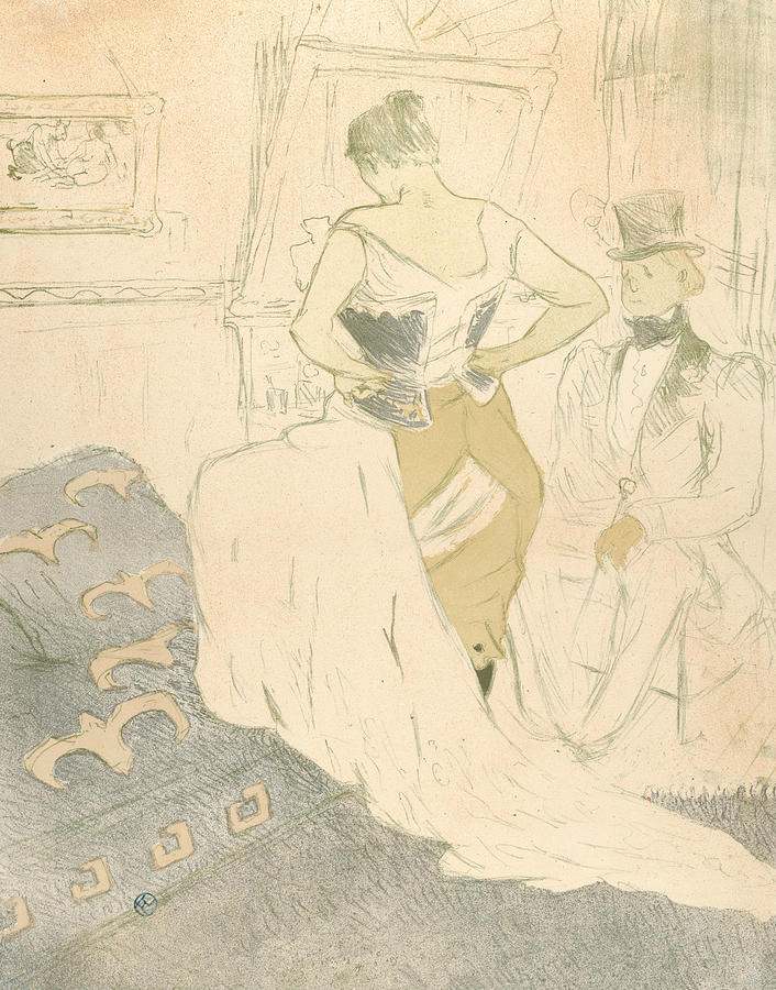 Fastening a Corset Relief by Henri de Toulouse-Lautrec