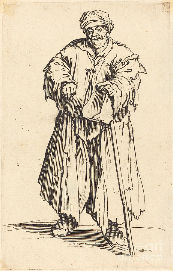 Fat Beggar With Eyes Cast Down Drawing by Jacques Callot - Fine Art America