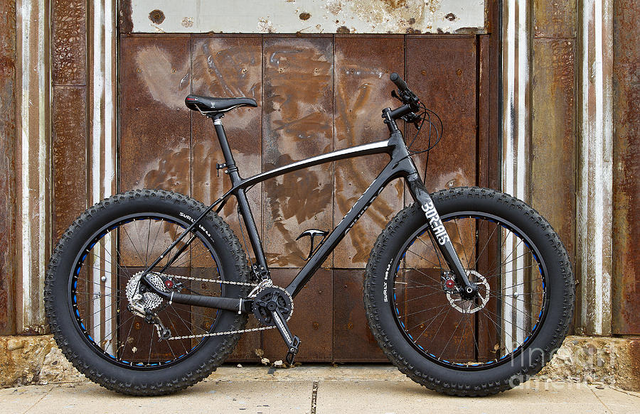 Fat Bike on metal wall Photograph by Bryan Keil