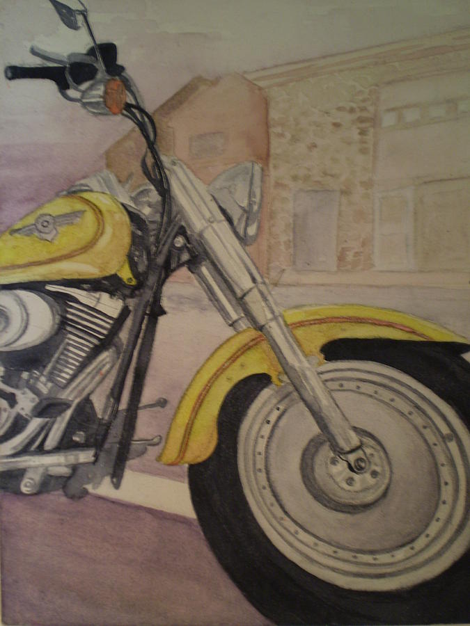 Motorcycle Painting - Fat Boy by Alyson Harris
