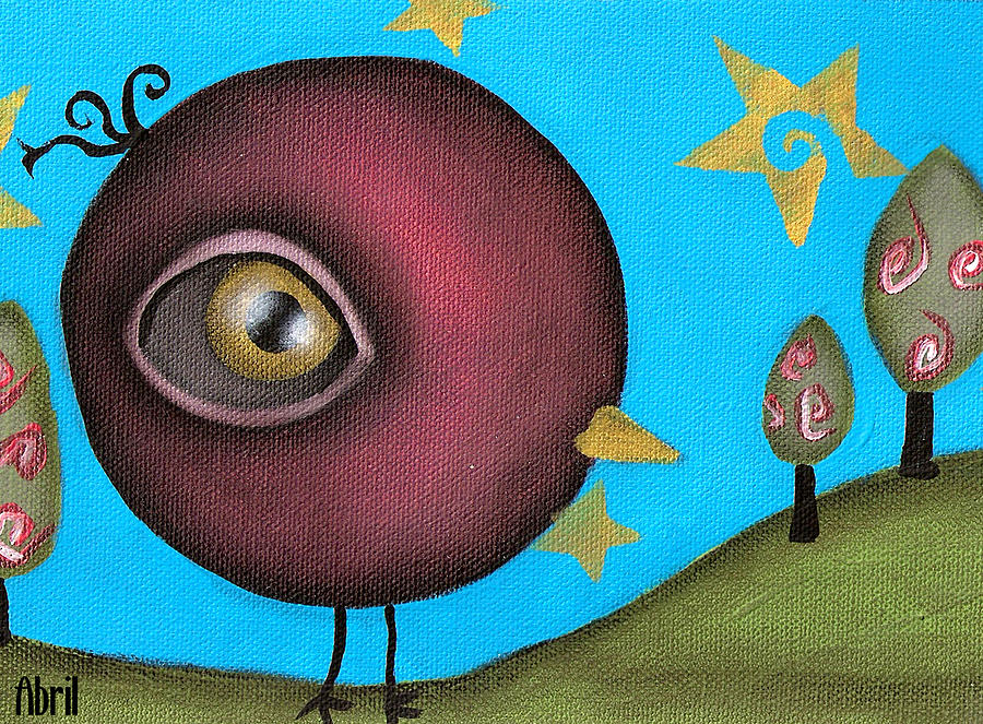 Fat Crow Painting by Abril Andrade