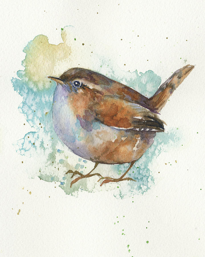 Fat Little Wren Painting by Peggy Wilson
