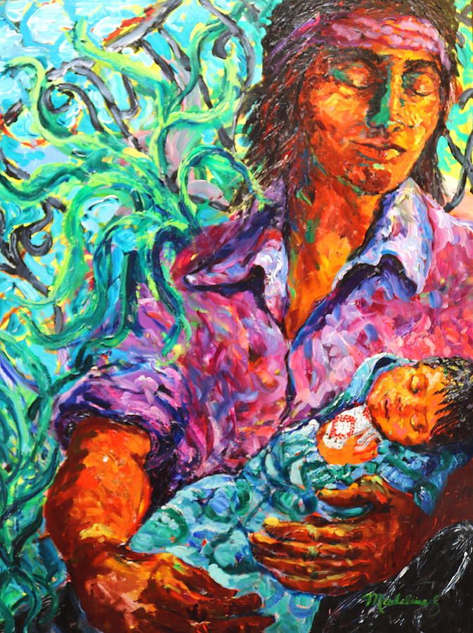 Father and Child Painting by Madeleine Shulman
