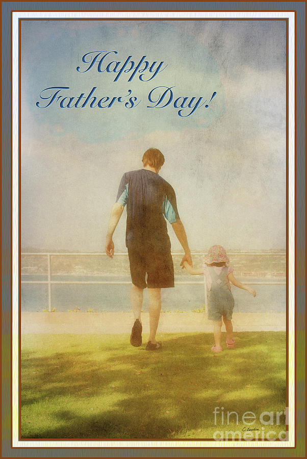 Father and Daughter holding hands Fathers day card version by Claudia Ellis Photograph by Claudia Ellis