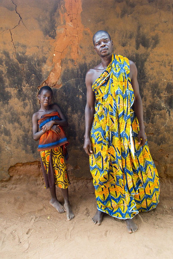 Vintage Photograph - Father and Daughter in Akato Viepe Village Togo by David Smith