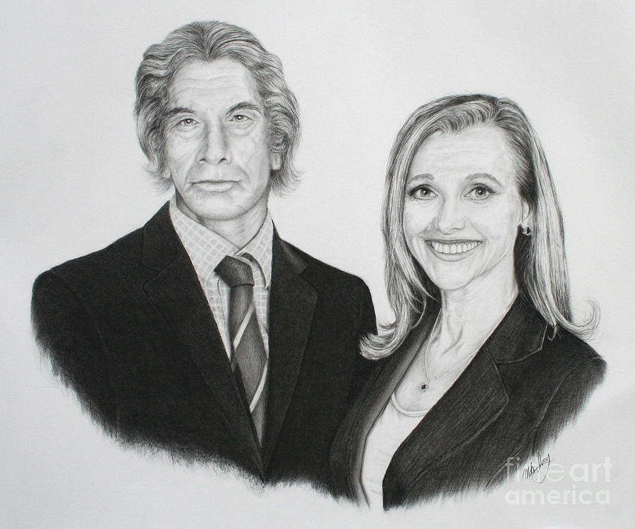 Portrait Drawing - Father And Daughter by Mike Ivey