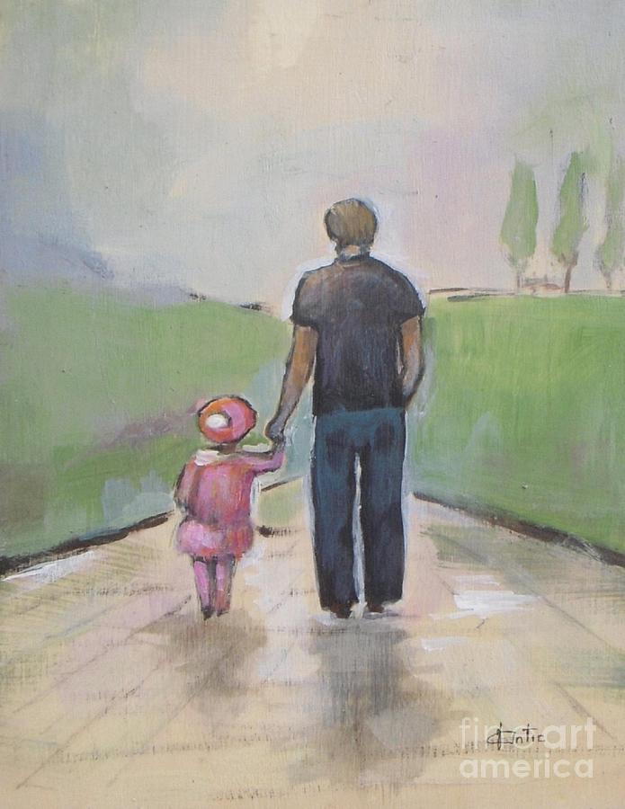 Father and Daughter Painting by Vesna Antic