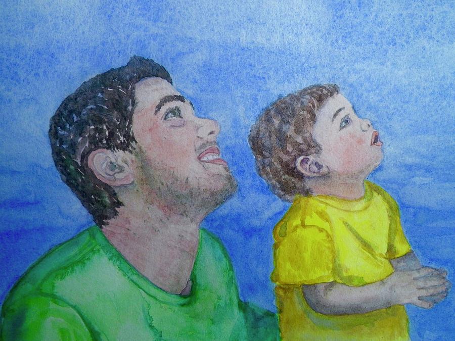 Father and Son Painting by Anna Ruzsan