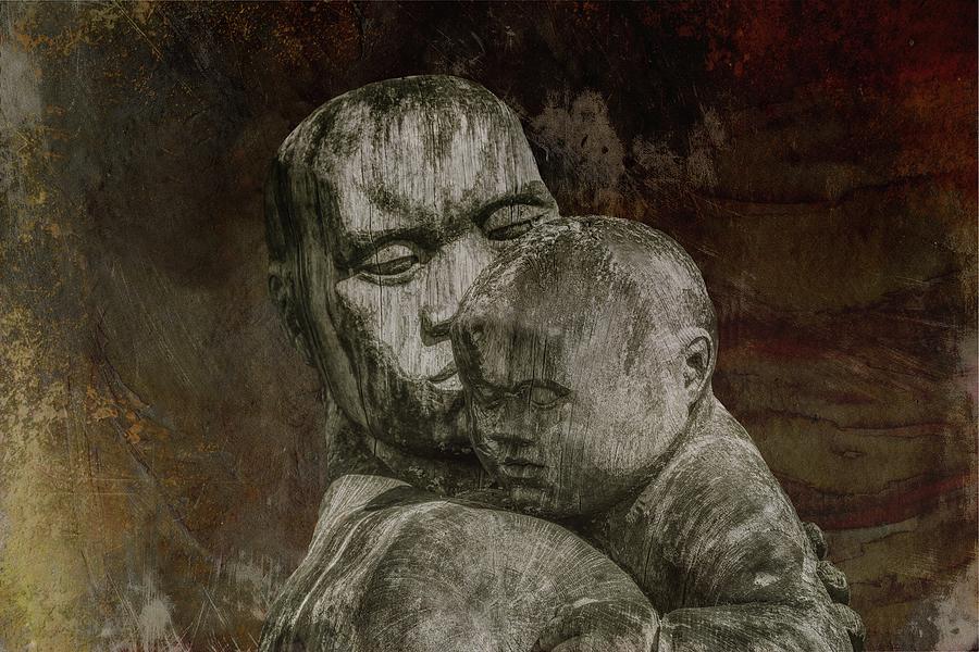 Father and Son Eternal Bond  Mixed Media by David Dehner
