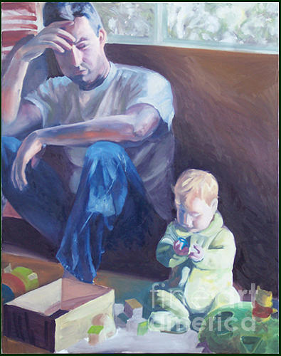 Landscape Painting - Father and Son by Jeremiah Moore