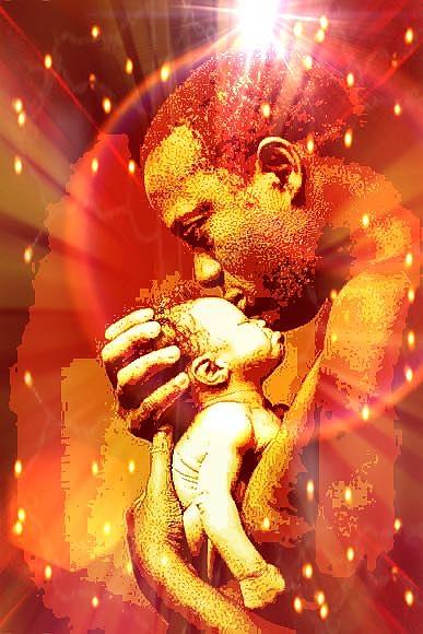 Father and Son  Digital Art by Karen Buford