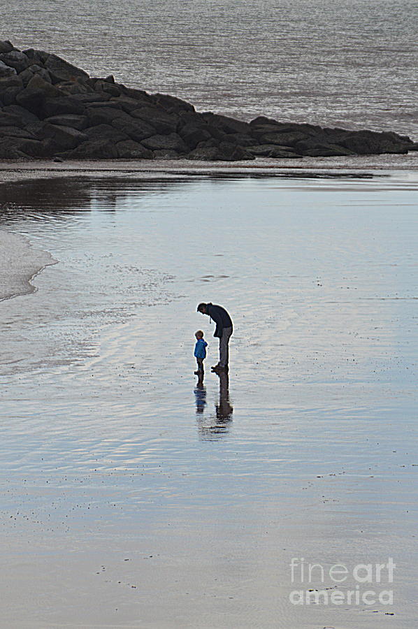 Father and Son on Beach Photograph by Andy Thompson