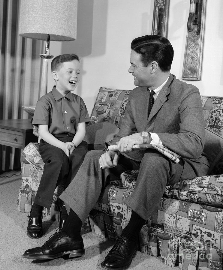 Father And Son Talking And Smiling Photograph by H. Armstrong Roberts/ClassicStock