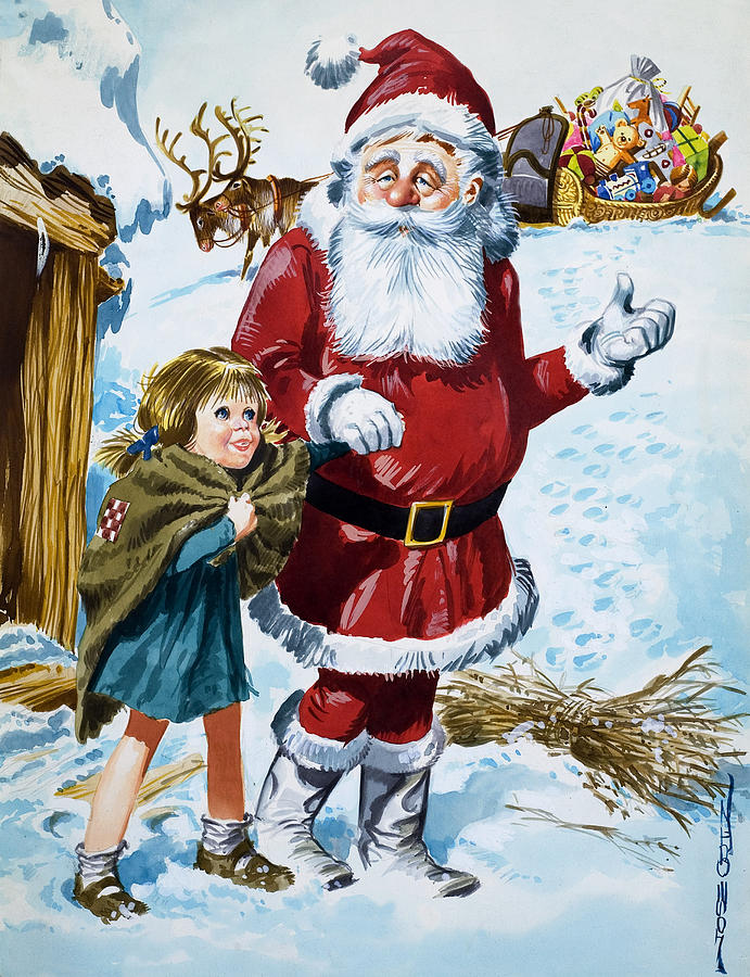 Santa Claus Painting - Father Christmas by Jose Ortiz